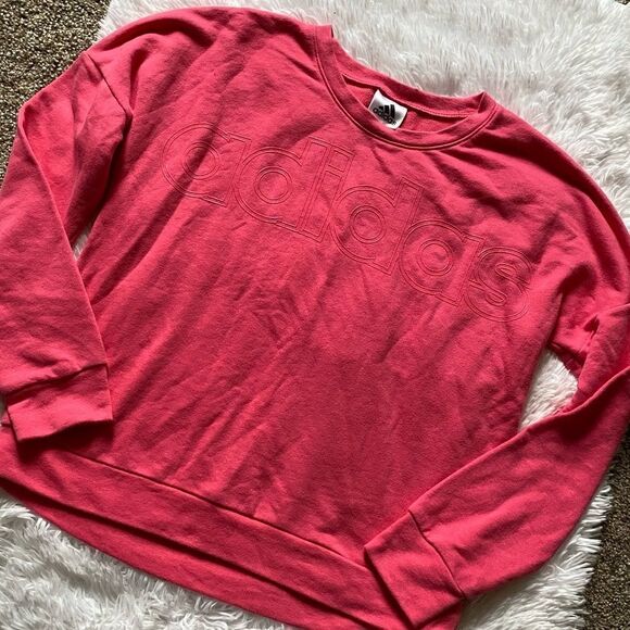 Adidas Pink Sweatshirt Size XL 16 - Picture 1 of 6